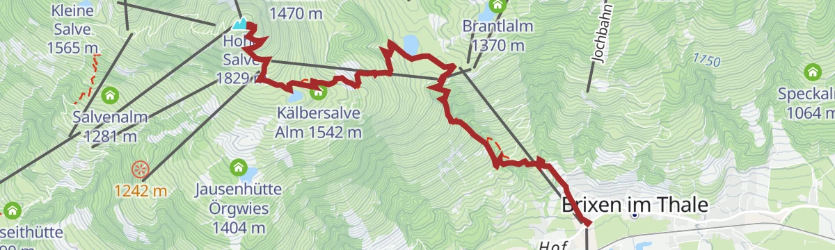 Route map: Hohe Salve Vertical